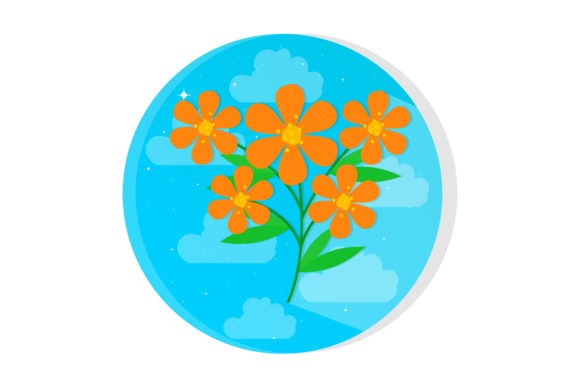 Flat Illustration - Decorative Floral: A Modern Design Asset